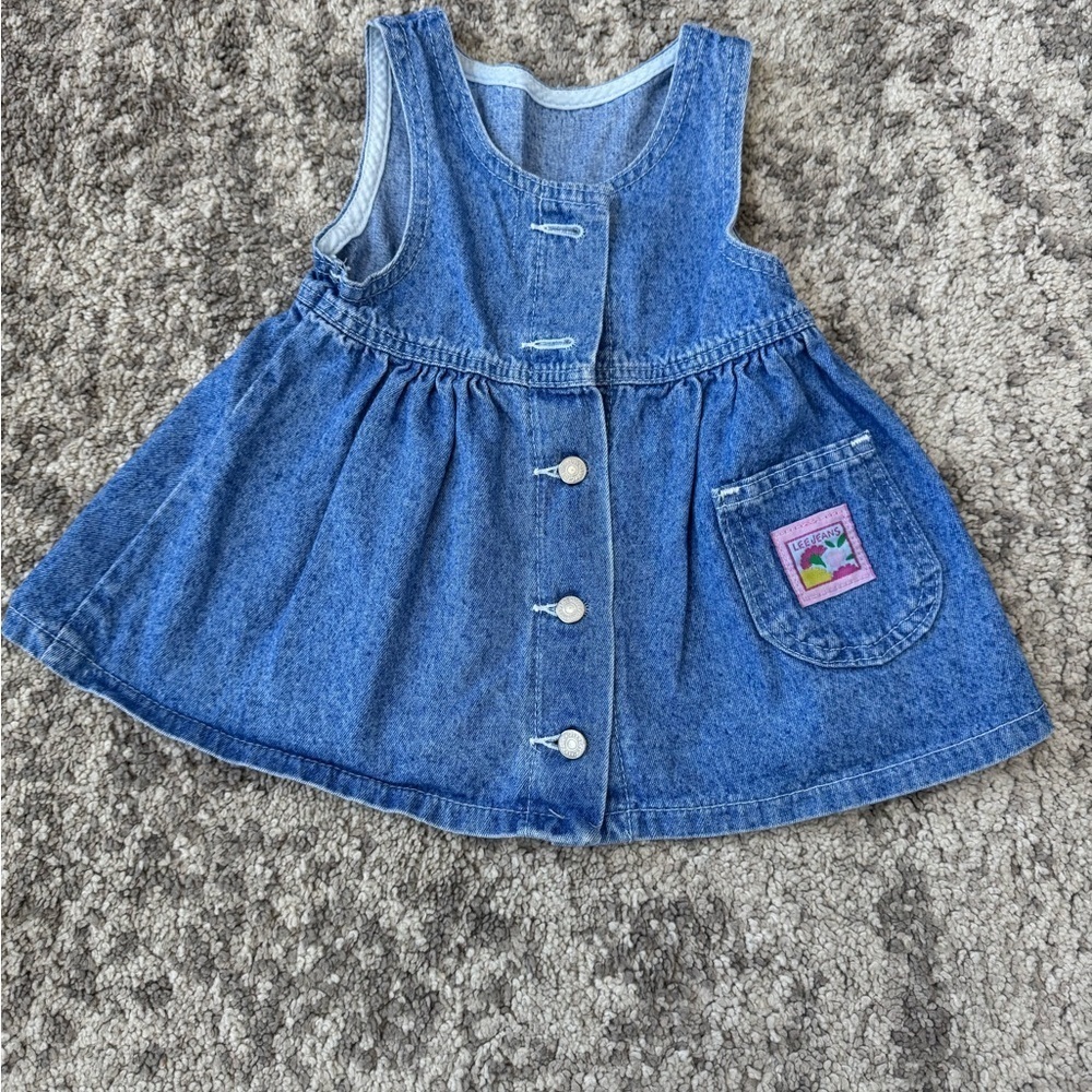 Vintage Lee Jeans Baby Denim Jumper Dress – Size 18 Months
